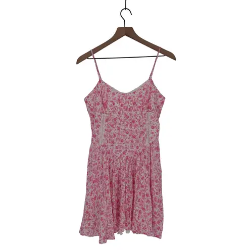 Sky to Moon Pink Floral Lace Trim Cami Dress Size L Size L
