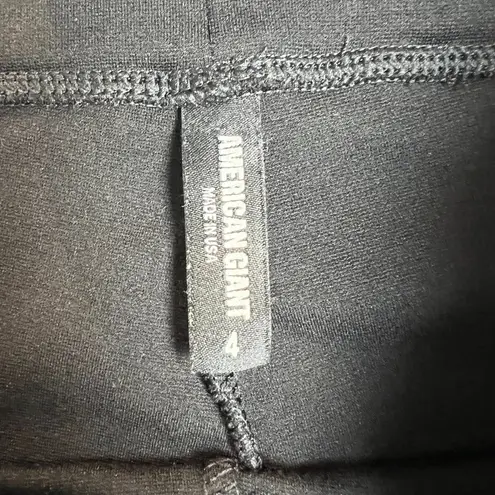 American Giant Pants Womens 4 Black No BS Kick Flare Crop Pull On Ponte Knit