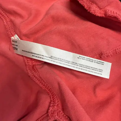 FP Movement Short Sleeve Oversized Top Shirt Coral Red V