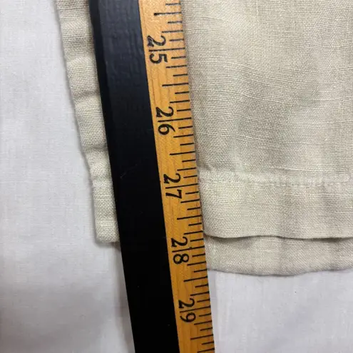 Chalet Linen Pants Womens Medium Beige Drawstring Beachy Coastal Vacation Chic