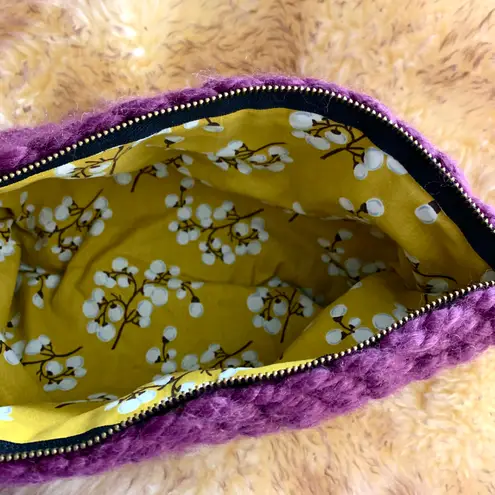 Handknit Colorblock Wool Clutch