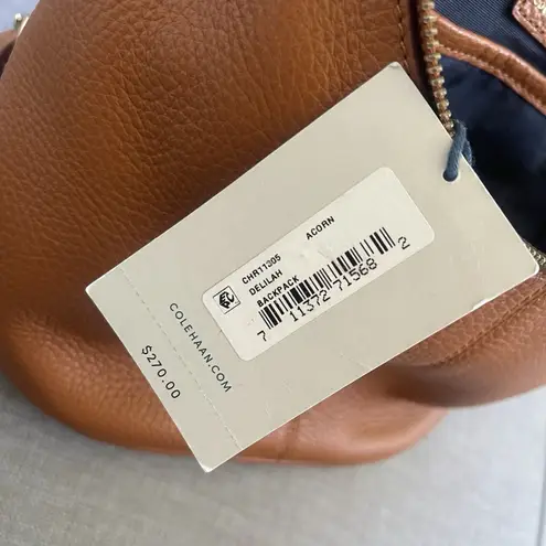 Cole Haan  Delilah Backpack Purse NEW Chestnut Brown Career Leather Lux