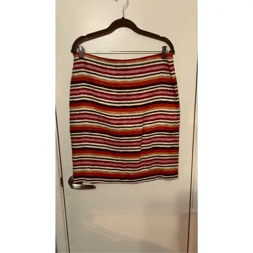 Talbots  Multicolor Stripe Linen Pencil Skirt Size 6