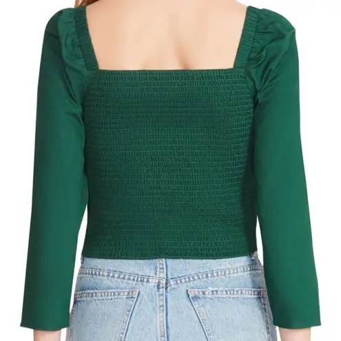 BB Dakota by Steve Madden Smocked Puff Sleeve Top Green Size XL