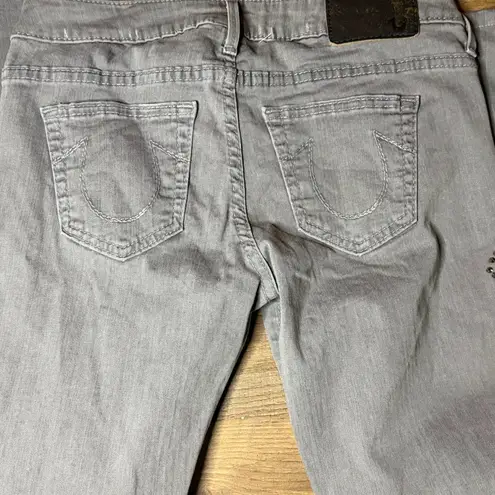 True Religion  Gray Women's SkinnyJeans with Jude Ornate Studding size 26