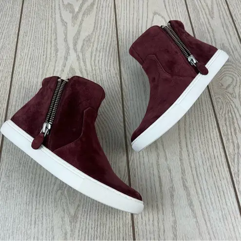 Gentle Souls Carter Suede High Top Zipper Sneakers US8.5 Plumberry Leather $159