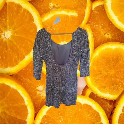 Trixxi Black 3/4 Sleeve Glitter Dress Size‎ S