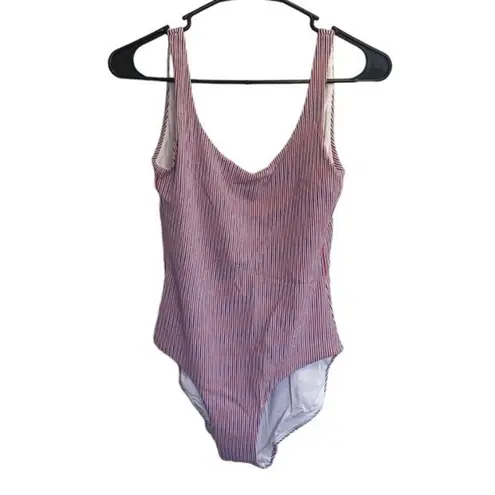 ONIA Kelly Stripe Pique One Piece Swimsuit in Rose Multi