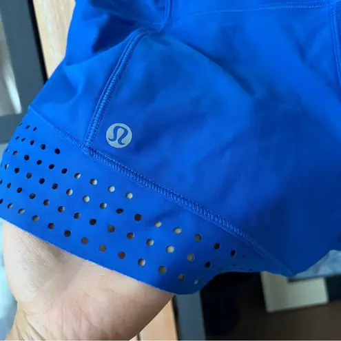 Lululemon Stride To Tide Shorts Harbor Blue swimsuit cobalt low rise pockets