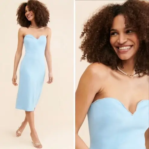 Monique Lhuillier ML Strapless Sweetheart Dress blue, size 4