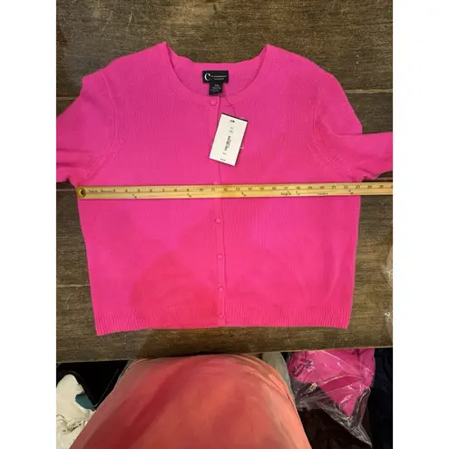 C By Bloomingdale's Cashmere V Neck Cardigan Women's Size XXL Ultra Pink