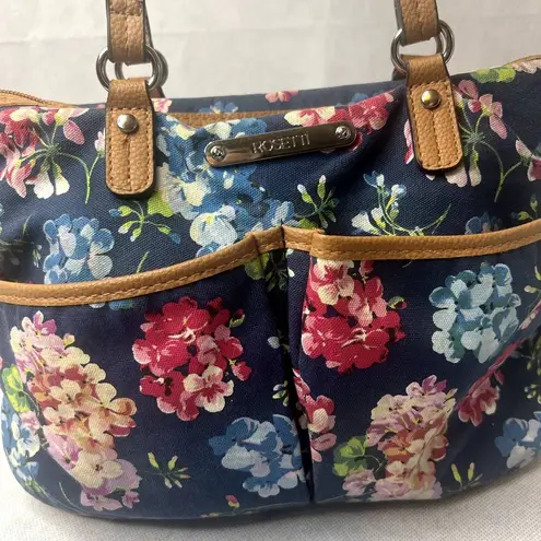 Rosetti  Navy Floral and Tan Handbag Shoulder Bag Tote