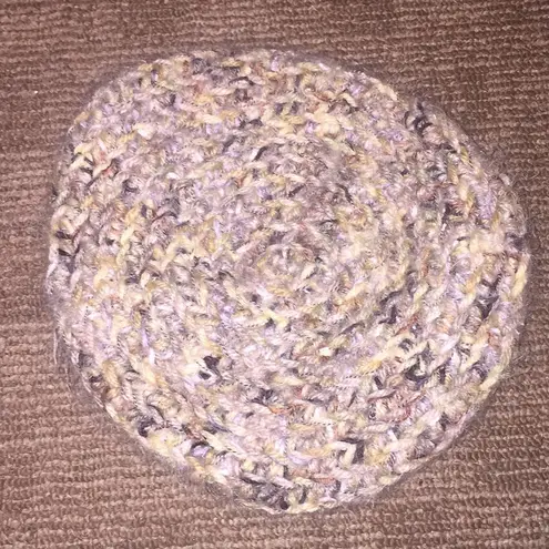 Gray & Red Cozy Fuzzy Warm Handmade Knit Hat NWOT