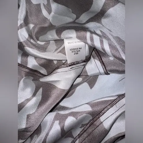 NEW LA LIGNE Floral Halter Neck Silk Midi Summer Dress Size L Blue Size L