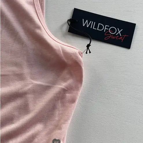 Wildfox NEW  Sweat Tie Front Pink Blush Cropped Tank Women's Size XL