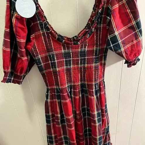 NWT Hill House Home Louisa Nap Dress Red Tartan Plaid S