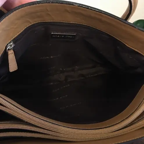 Adrienne Vittadini genuine leather hide satchel