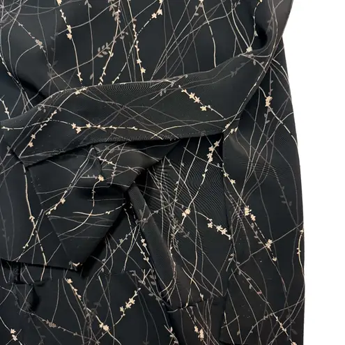 Vintage Maggie McNaughton Botanical Midi Skirt Plus Size 3X Black Cream Designer