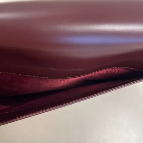 Must de Cartier Burgundy Leather Clutch w/ Retractable Strap - Preowned