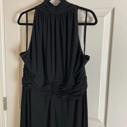 Jones Wear Dress black size 20W halter ruched waist fit and flare midi formal