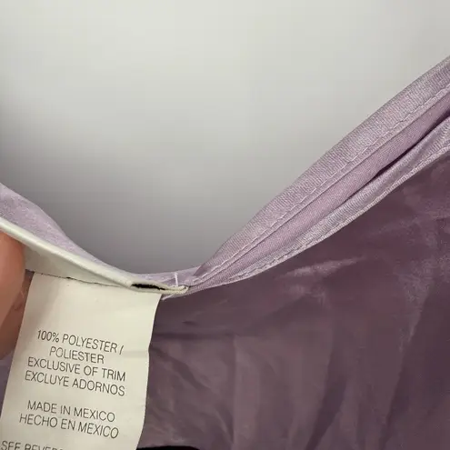 Delicates Purple Satin Nightgown Dress Mini Lingerie Size Large Sheer