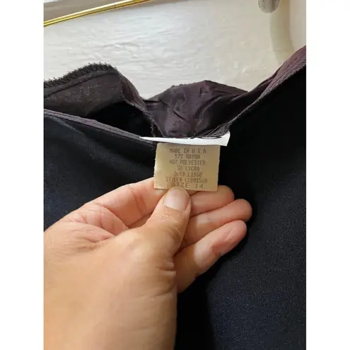 Vintage 90s Clio black boho Indian floral embroidered leg capri pants Size 14