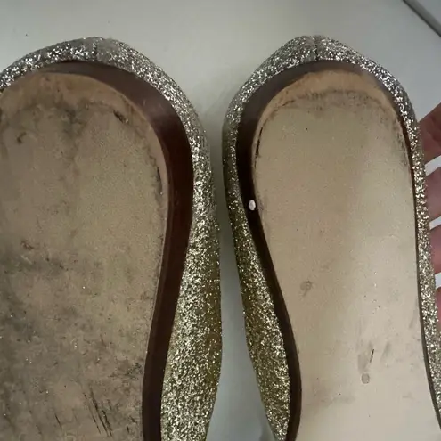 Soft Surroundings Gold Glitter Women's Flats size 9 gold yellow shoes