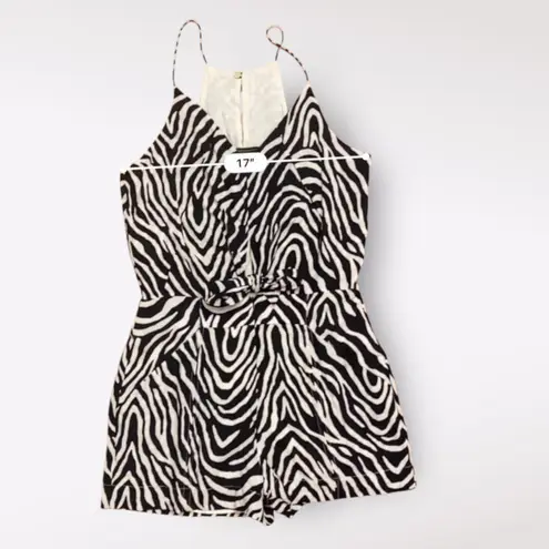 ViX Paula Hermanny Fiorella Black Nora Mini Romper Zebra Print NWOT Size M Size M