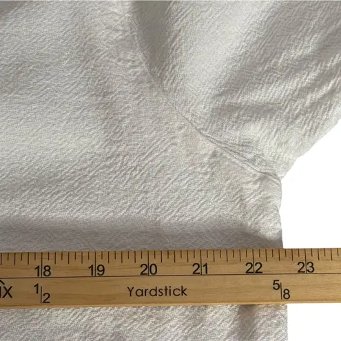 Women Raw Edge White Tunic Top Lagenlook Size L Minimalist BOHO Coastal Cotton Size L