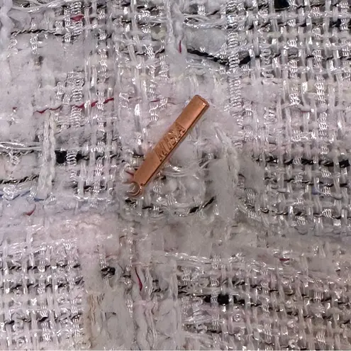 Misa Los Angeles Elke Tweed Dress Small NWT | White Metallic Midi Revolve