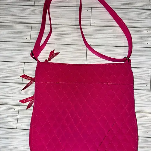 Vera Bradley  Quilted Fushia Pink Large Crossbody Purse Women’s Bag