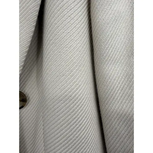 Reiss Logan Blazer Womens 14 Beige Double Breasted Wool Blend Notch Lapel Jacket