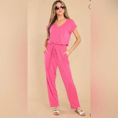Red Dress Boutique Ces Femme Flirt With Fun Hot Pink Jumpsuit M NWOT Size M