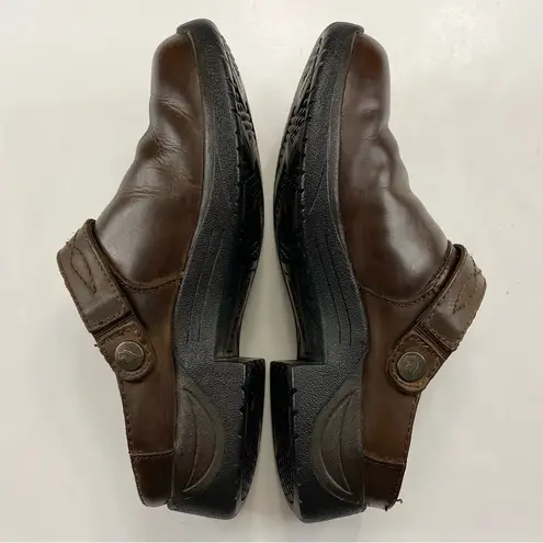 Dublin Riding Clogs Brown Leather Sz 7 Strap Equestrian Mules Slip On Comfort