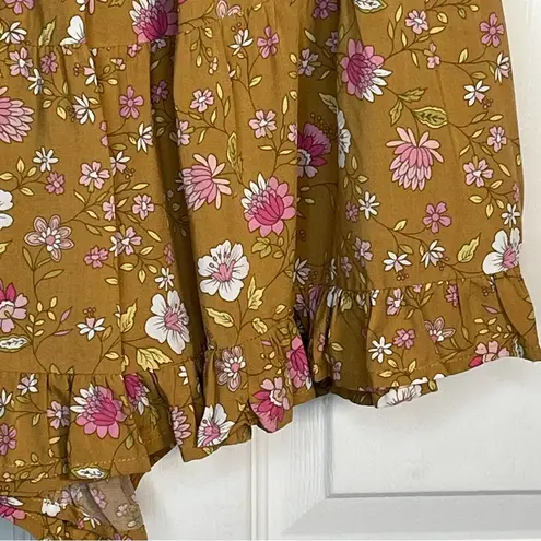 Chelsea & Theodore Sz XS Yellow Floral Shorts Lace Ruffles