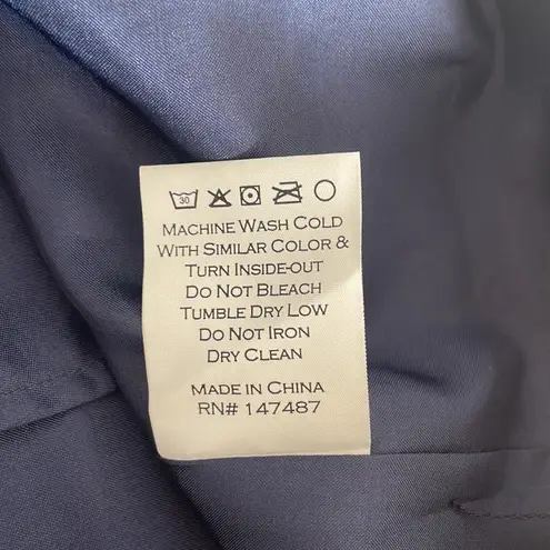 Draper James DRAPER JAMES fit and flare zip up navy dress V neck elbow length sleeves size 0 - Image 13