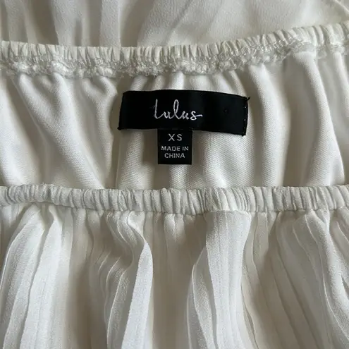 Lulu’s Gala Ready Off the Shoulder Midi Dress XS White Homecoming HoCo Bridal