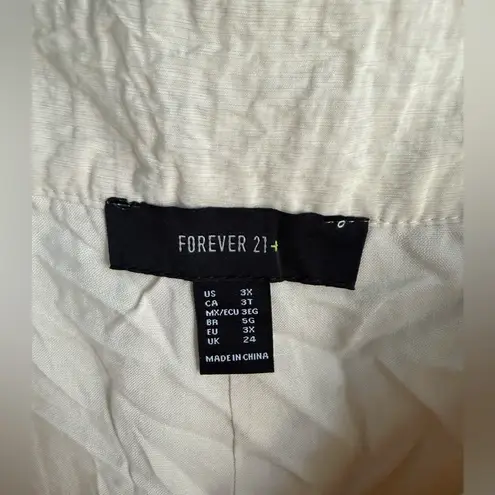 FOREVER 21+ Wide Leg Palazzo Pants Cream 3X NWT