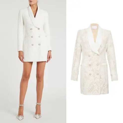 Rebecca Vallance Harriet Bridal Lace Blazer Dress Mini White Size 4