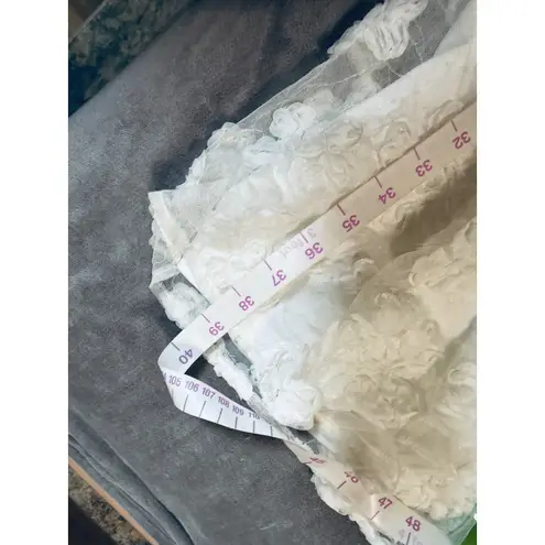 Lulus NWOT  Medium Delightful Charisma White Embroidered Sequin Mesh
Midi Dress