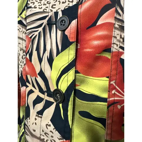 Allison Daley Tropical Floral Button Up Blazer Size 10