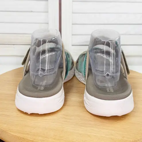 Skechers  Performance On The Go 600 Glow Strappy Outdoor Sandals Taupe Green 10