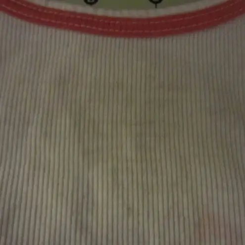 None White Racerback Tank Top With Butterflier Women's Size M