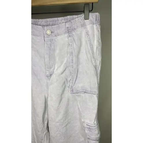 ALLSAINTS Frieda Denim Pants Cargo Women's 12 Washed Purple Grunge Trousers