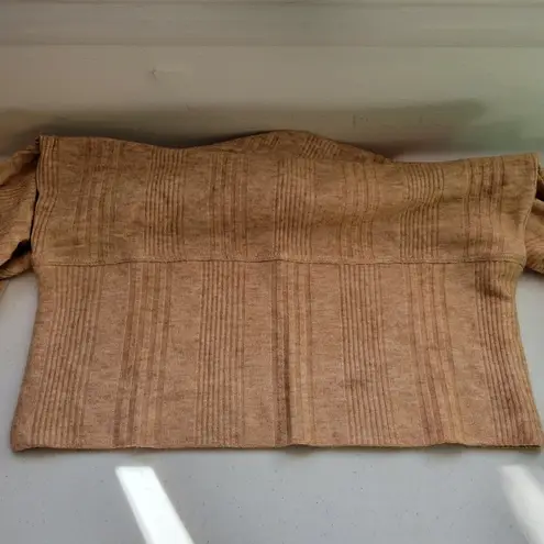 NWT Band of‎ the Free Ribbed Mock Neck Top Puff Shoulder Camel Tan Fall