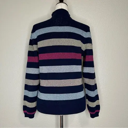 Maison Jules Womens Metallic Mock neck Pullover Sweater