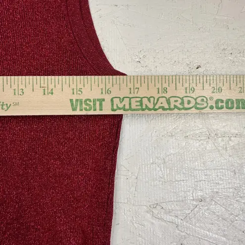 Coldwater Creek Metallic Red Sleeveless Top Mock Neck Silk Blend Size M