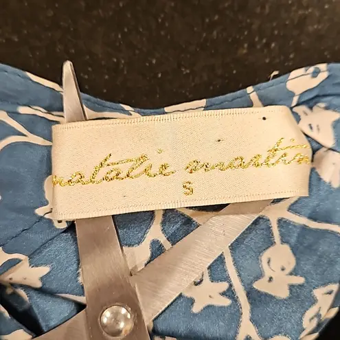 Natalie Martin 💕💕 Ashley Asymmetrical Midi Dress ~ Teal Pomegranite Print Small