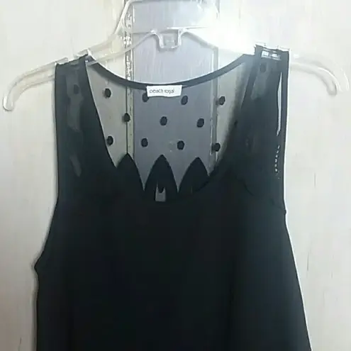 Peach Royal Flowy lacey high low tank top