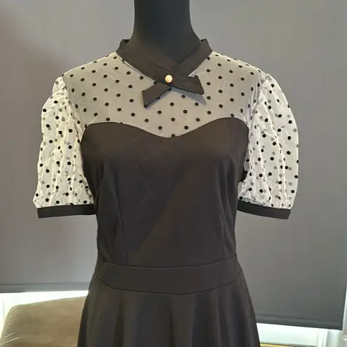 Women’s Black with Polka Dot Dress 1950’s Retro Style Size M NEW Size M